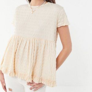 Urban Outfitters Fondant Seersucker Babydoll Top
